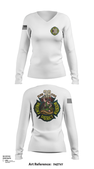 Womens Long Sleeve Vneck Shirt, Klein Fire 38, Fire Department, Teamtime, Team time, sublimation, custom sports apparel, team uniforms, spirit wear, spiritwear, sports uniforms, custom shirts, team store, custom team store, fundraiser sports, apparel fundraiser