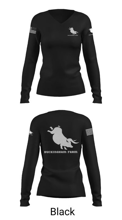 Buckingham Farm 88271968 Women's Long Sleeve V-neck Shirt - 35