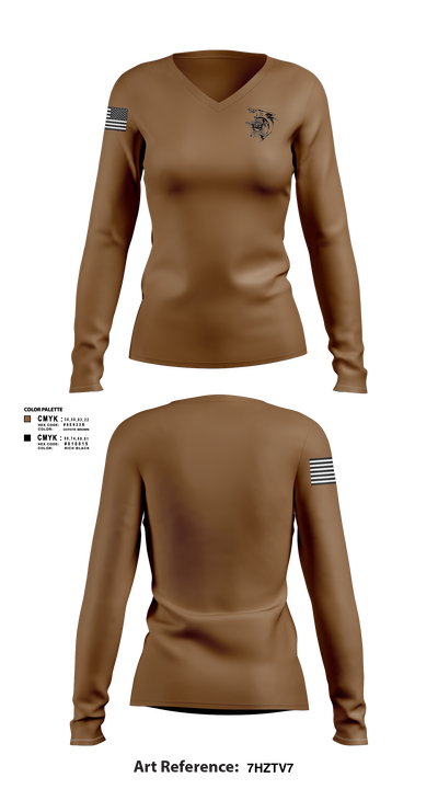 Marine Unit 18917131 Women's Long Sleeve V-neck Shirt - 1