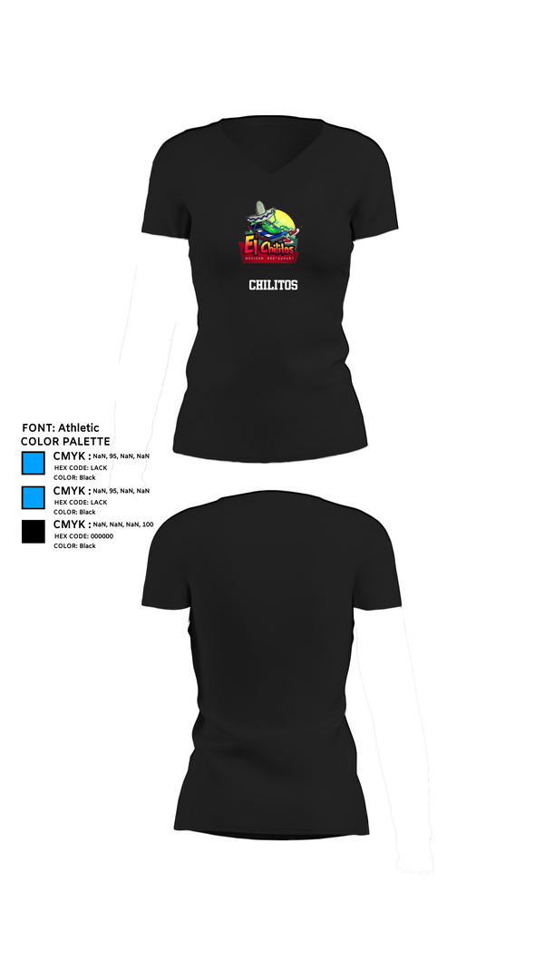 Womens Short Sleeve Vneck Shirt, Chilitos, , Teamtime, Team time, sublimation, custom sports apparel, team uniforms, spirit wear, spiritwear, sports uniforms, custom shirts, team store, custom team store, fundraiser sports, apparel fundraiser
