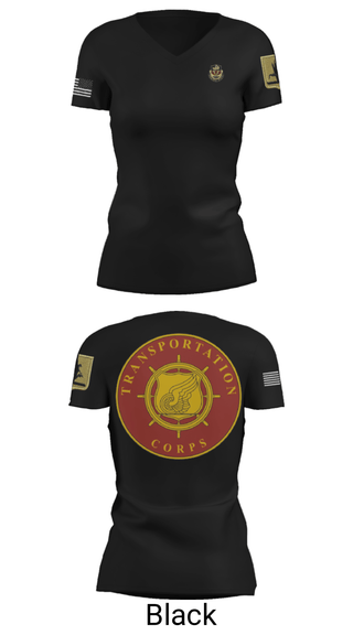 Women's Short Sleeve Vneck Shirt, 189th Transportation Company, , Teamtime, Team time, sublimation, custom sports apparel, team uniforms, spirit wear, spiritwear, sports uniforms, custom shirts, team store, custom team store, fundraiser sports, apparel fundraiser