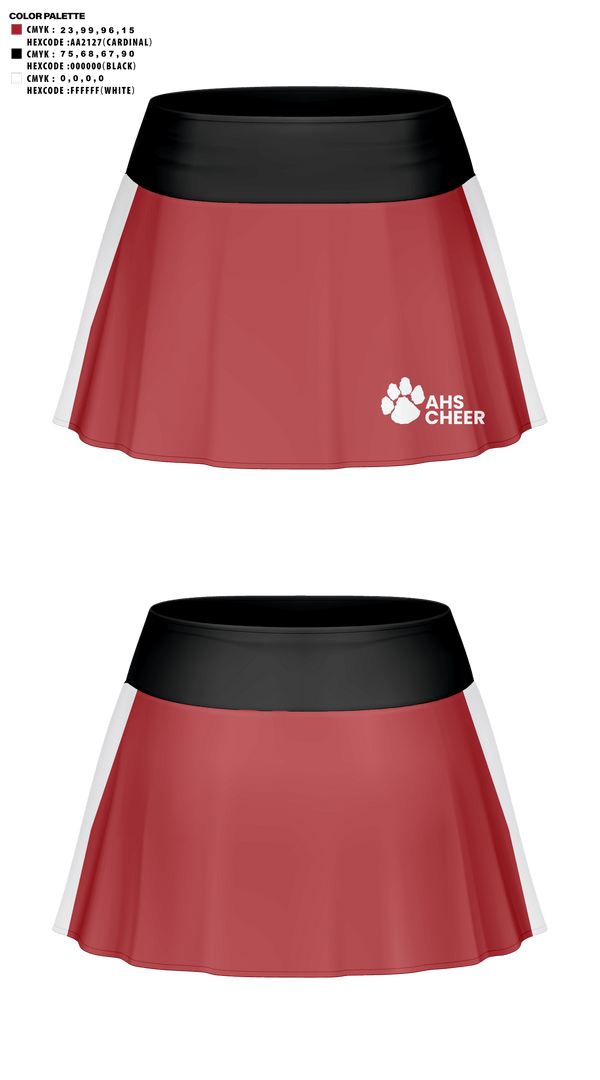 Skort, Asheville High School Cheer, Cheer, Teamtime, Team time, sublimation, custom sports apparel, team uniforms, spirit wear, spiritwear, sports uniforms, custom shirts, team store, custom team store, fundraiser sports, apparel fundraiser
