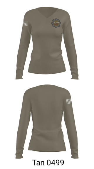 Women's Long Sleeve Vneck Shirt, Moose Knuckles, Army, Teamtime, Team time, sublimation, custom sports apparel, team uniforms, spirit wear, spiritwear, sports uniforms, custom shirts, team store, custom team store, fundraiser sports, apparel fundraiser