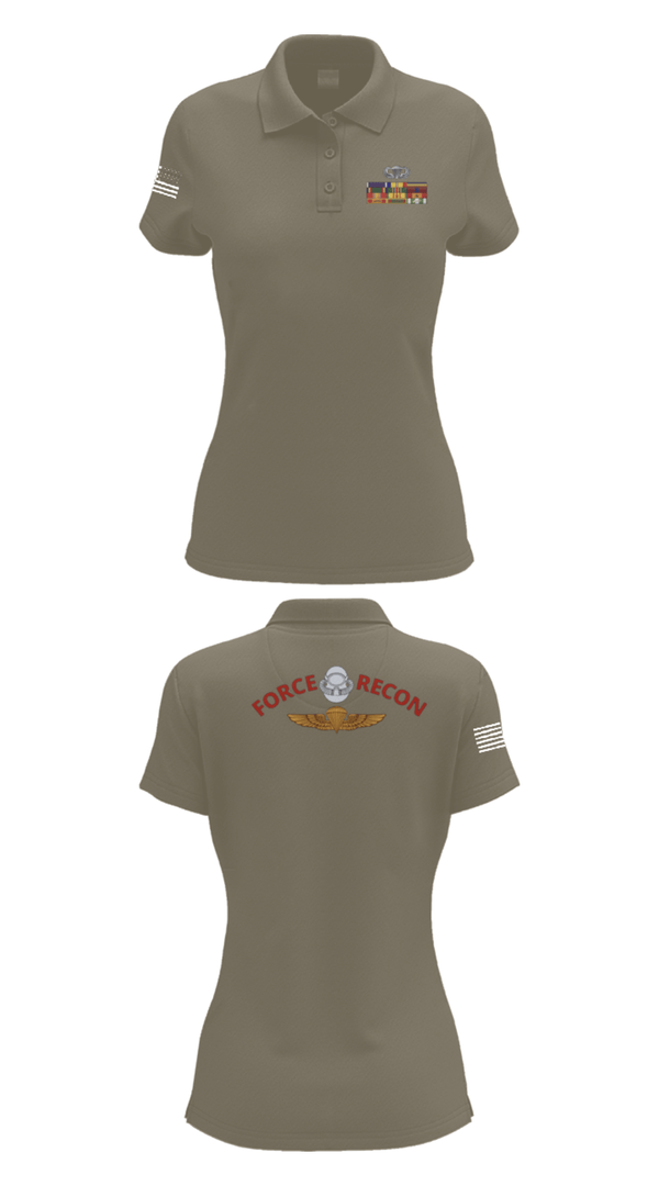 Women's Short Sleeve Performance Polo, B Co. 3rd Recon BnForce Reconnaissance, Marines, Teamtime, Team time, sublimation, custom sports apparel, team uniforms, spirit wear, spiritwear, sports uniforms, custom shirts, team store, custom team store, fundraiser sports, apparel fundraiser
