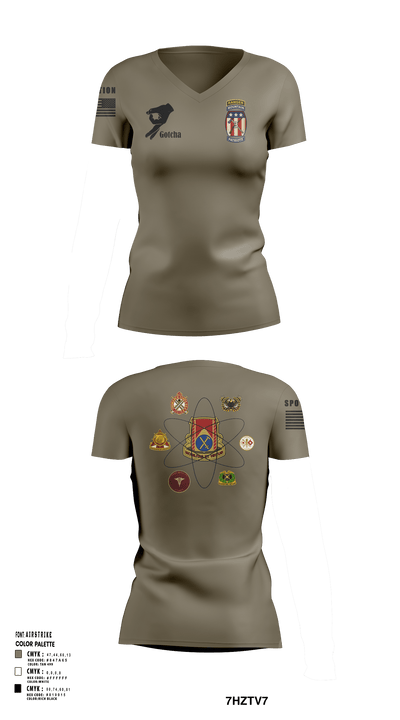 SPO Nation 55364584 Women's Short Sleeve V-neck Shirt - 128