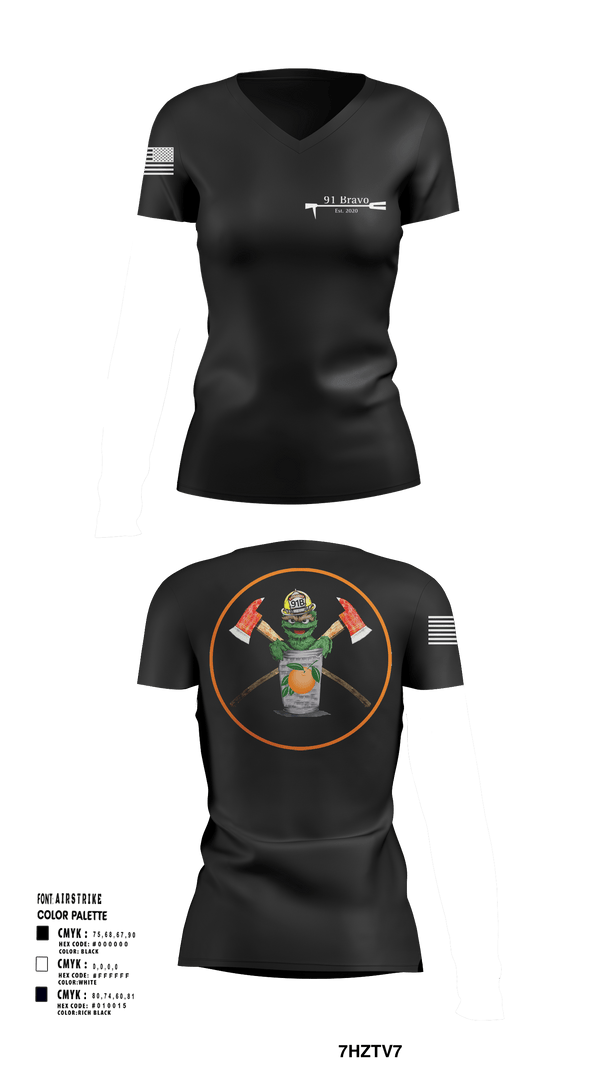Womens Short Sleeve Vneck Shirt, 91 Bravo, Fire Department, Teamtime, Team time, sublimation, custom sports apparel, team uniforms, spirit wear, spiritwear, sports uniforms, custom shirts, team store, custom team store, fundraiser sports, apparel fundraiser