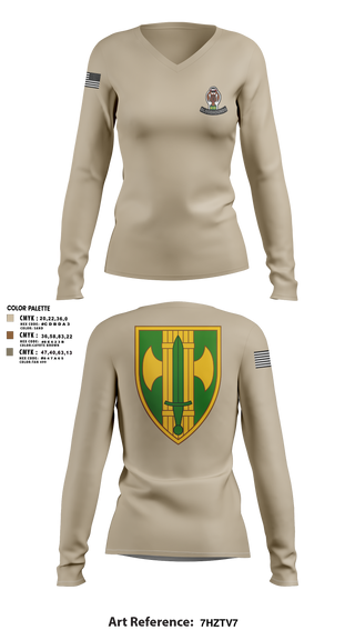 Womens Long Sleeve Vneck Shirt, 615th MP CO, , Teamtime, Team time, sublimation, custom sports apparel, team uniforms, spirit wear, spiritwear, sports uniforms, custom shirts, team store, custom team store, fundraiser sports, apparel fundraiser