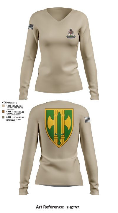 615th MP CO 40178490 Women's Long Sleeve V-neck Shirt - 41