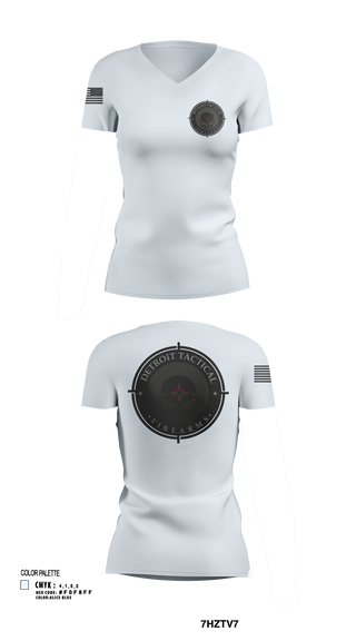 Womens Short Sleeve Vneck Shirt, Detroit Tactical Firearms, , Teamtime, Team time, sublimation, custom sports apparel, team uniforms, spirit wear, spiritwear, sports uniforms, custom shirts, team store, custom team store, fundraiser sports, apparel fundraiser