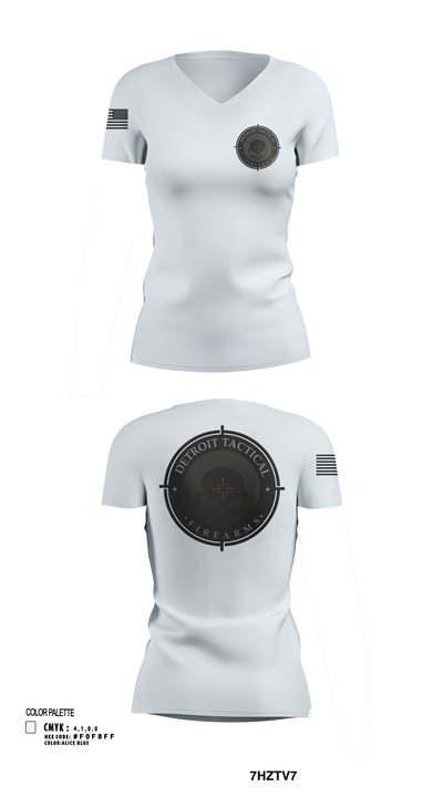Detroit Tactical Firearms 87119150 Women's Short Sleeve V-neck Shirt - 52