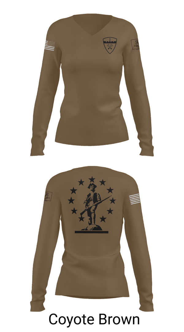 Womens Long Sleeve Vneck Shirt, 2nd Company Governor's Foot Guard, , Teamtime, Team time, sublimation, custom sports apparel, team uniforms, spirit wear, spiritwear, sports uniforms, custom shirts, team store, custom team store, fundraiser sports, apparel fundraiser
