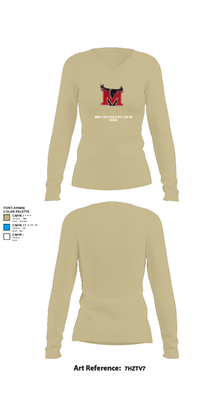 Womens Long Sleeve Vneck Shirt, Moore Catholic High School Soccer, Women's Soccer, Teamtime, Team time, sublimation, custom sports apparel, team uniforms, spirit wear, spiritwear, sports uniforms, custom shirts, team store, custom team store, fundraiser sports, apparel fundraiser