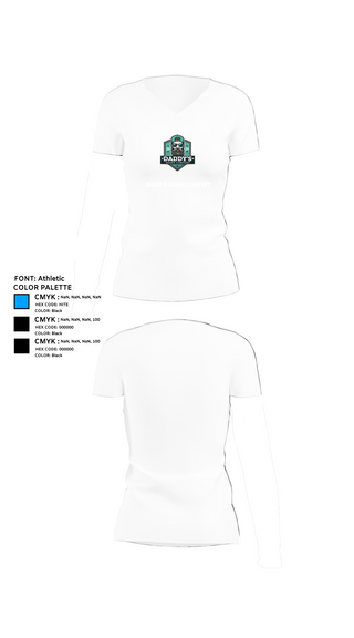 Womens Short Sleeve Vneck Shirt, Daddy’s Beard Company, , Teamtime, Team time, sublimation, custom sports apparel, team uniforms, spirit wear, spiritwear, sports uniforms, custom shirts, team store, custom team store, fundraiser sports, apparel fundraiser