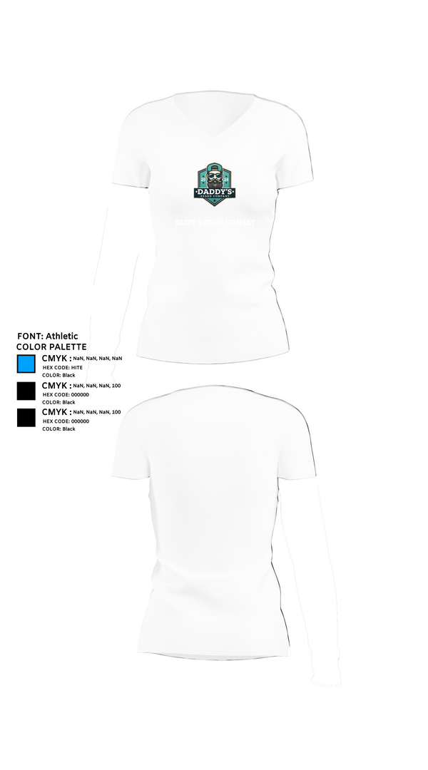 Womens Short Sleeve Vneck Shirt, Daddy’s Beard Company, , Teamtime, Team time, sublimation, custom sports apparel, team uniforms, spirit wear, spiritwear, sports uniforms, custom shirts, team store, custom team store, fundraiser sports, apparel fundraiser