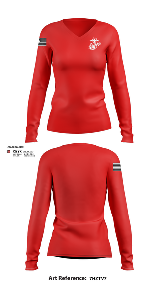 Womens Long Sleeve Vneck Shirt, OPF, Marines, Teamtime, Team time, sublimation, custom sports apparel, team uniforms, spirit wear, spiritwear, sports uniforms, custom shirts, team store, custom team store, fundraiser sports, apparel fundraiser