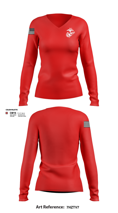OPF 30432400 Women's Long Sleeve V-neck Shirt - 3