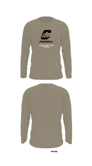Long Sleeve Performance Shirt, Central High School Football, Football, Teamtime, Team time, sublimation, custom sports apparel, team uniforms, spirit wear, spiritwear, sports uniforms, custom shirts, team store, custom team store, fundraiser sports, apparel fundraiser