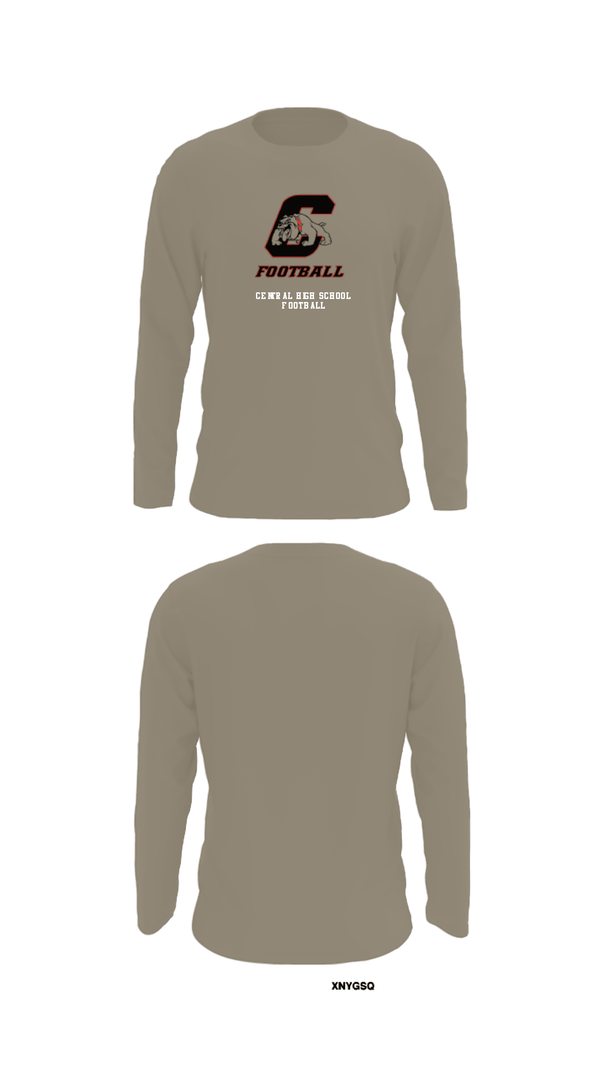 Long Sleeve Performance Shirt, Central High School Football, Football, Teamtime, Team time, sublimation, custom sports apparel, team uniforms, spirit wear, spiritwear, sports uniforms, custom shirts, team store, custom team store, fundraiser sports, apparel fundraiser