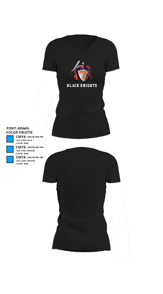 Women's Short Sleeve Vneck Shirt, Black Knights, Wrestling, Teamtime, Team time, sublimation, custom sports apparel, team uniforms, spirit wear, spiritwear, sports uniforms, custom shirts, team store, custom team store, fundraiser sports, apparel fundraiser