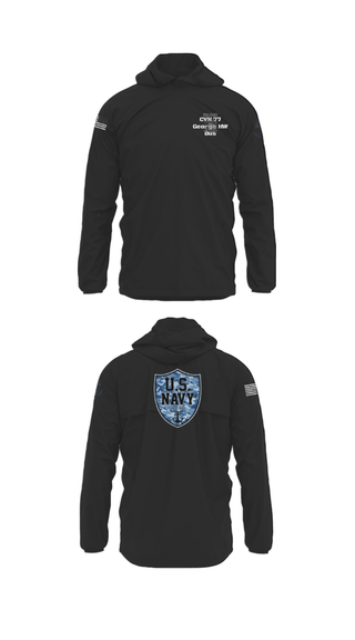 Windbreaker, CVN 77 George HW Bus, Navy, Teamtime, Team time, sublimation, custom sports apparel, team uniforms, spirit wear, spiritwear, sports uniforms, custom shirts, team store, custom team store, fundraiser sports, apparel fundraiser