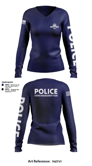 Womens Long Sleeve Vneck Shirt, Fargo PD CMT, Police, Teamtime, Team time, sublimation, custom sports apparel, team uniforms, spirit wear, spiritwear, sports uniforms, custom shirts, team store, custom team store, fundraiser sports, apparel fundraiser