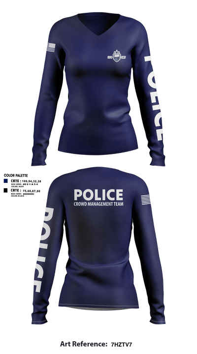 Fargo PD CMT 18649595 Women's Long Sleeve V-neck Shirt - 104