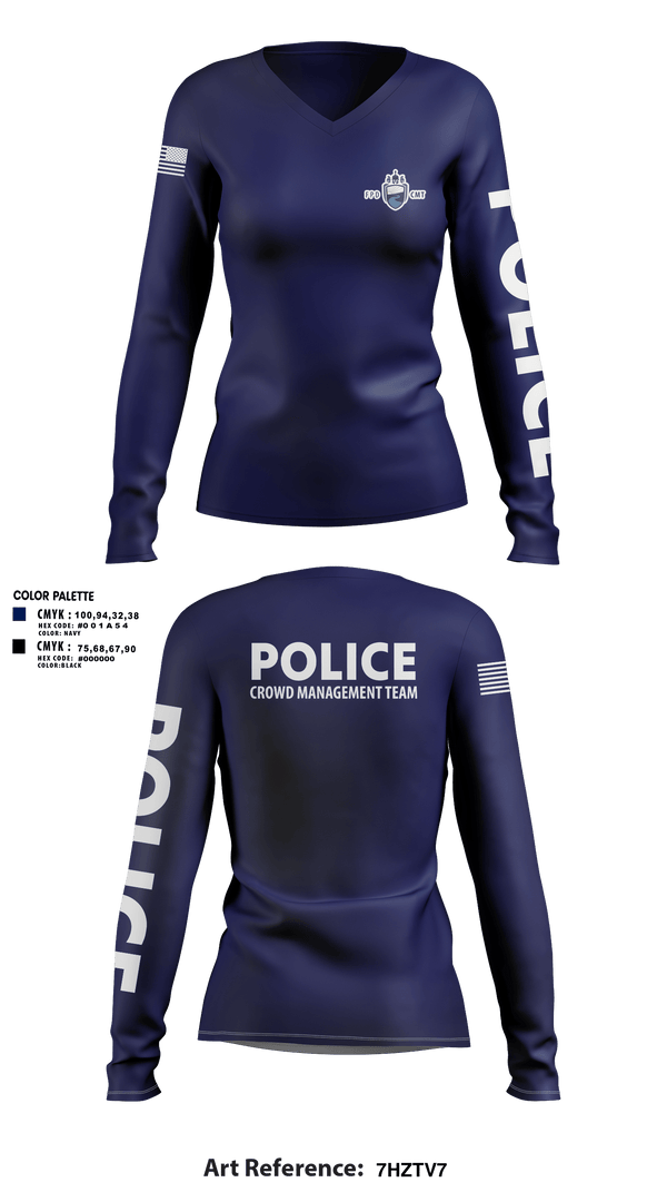 Womens Long Sleeve Vneck Shirt, Fargo PD CMT, Police, Teamtime, Team time, sublimation, custom sports apparel, team uniforms, spirit wear, spiritwear, sports uniforms, custom shirts, team store, custom team store, fundraiser sports, apparel fundraiser