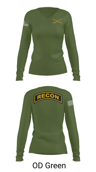 Womens Long Sleeve Vneck Shirt 1, Cowboy, Army, Teamtime, Team time, sublimation, custom sports apparel, team uniforms, spirit wear, spiritwear, sports uniforms, custom shirts, team store, custom team store, fundraiser sports, apparel fundraiser