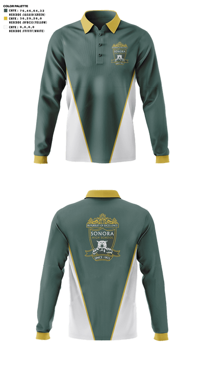 Sonora High School Golf 54102479 Long Sleeve Performance Polo - 41