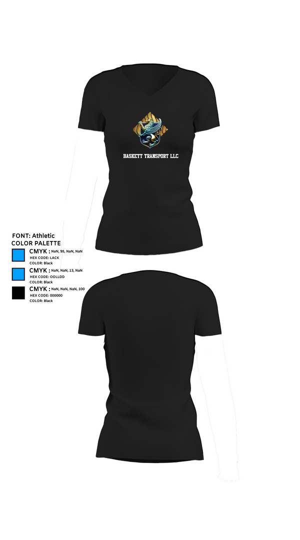 Womens Short Sleeve Vneck Shirt, Baskett Transport LLC, , Teamtime, Team time, sublimation, custom sports apparel, team uniforms, spirit wear, spiritwear, sports uniforms, custom shirts, team store, custom team store, fundraiser sports, apparel fundraiser