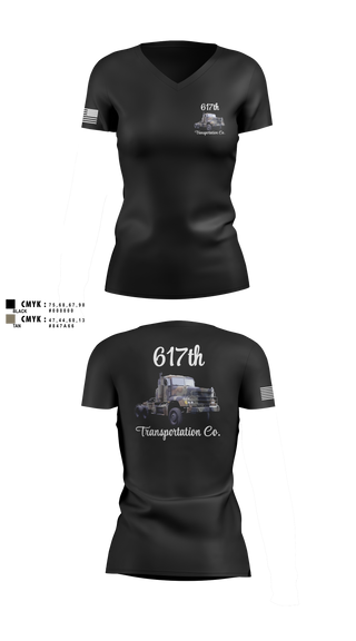 Womens Short Sleeve Vneck Shirt, 617th Transportation Company, Army, Teamtime, Team time, sublimation, custom sports apparel, team uniforms, spirit wear, spiritwear, sports uniforms, custom shirts, team store, custom team store, fundraiser sports, apparel fundraiser