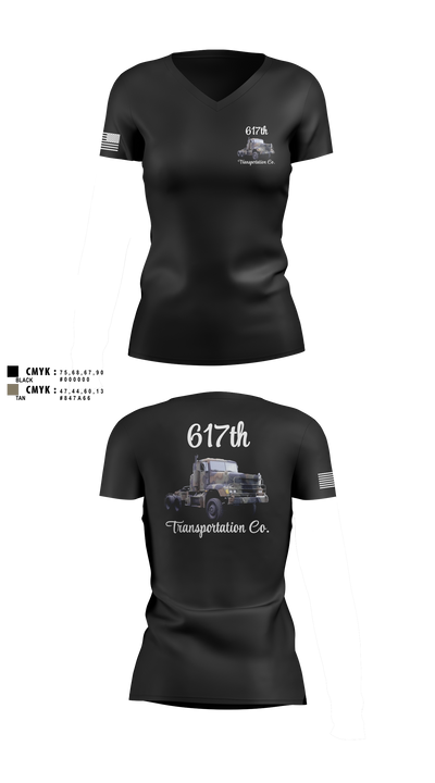 617th Transportation Company 2064597 Women's Short Sleeve V-neck Shirt - 1