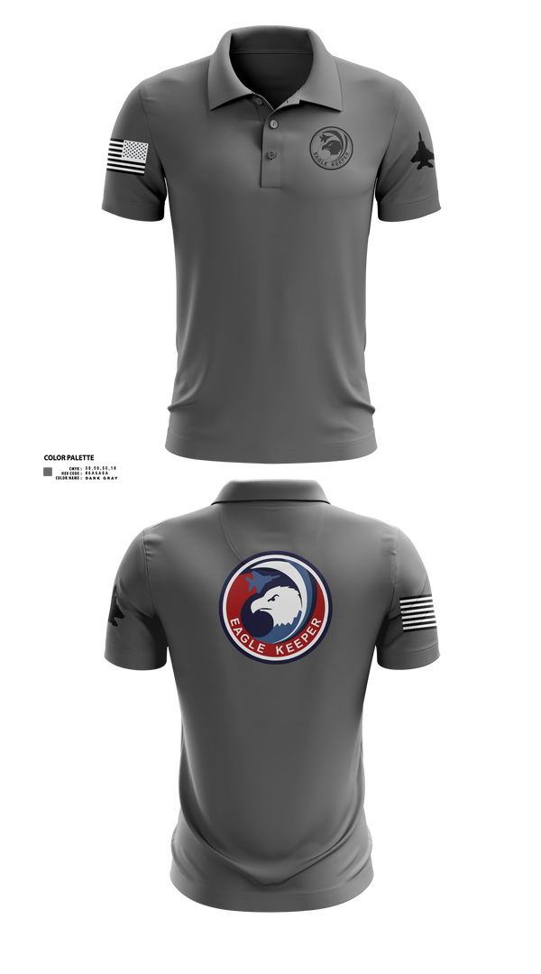 Short Sleeve Performance Polo, Strike Eagle Keeper, Air Force, Teamtime, Team time, sublimation, custom sports apparel, team uniforms, spirit wear, spiritwear, sports uniforms, custom shirts, team store, custom team store, fundraiser sports, apparel fundraiser