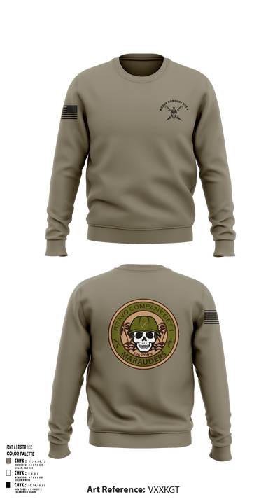 Bravo Company Det 1 Recruiting and Retention Battalion 79622456 Crew Neck Sweatshirt - 127