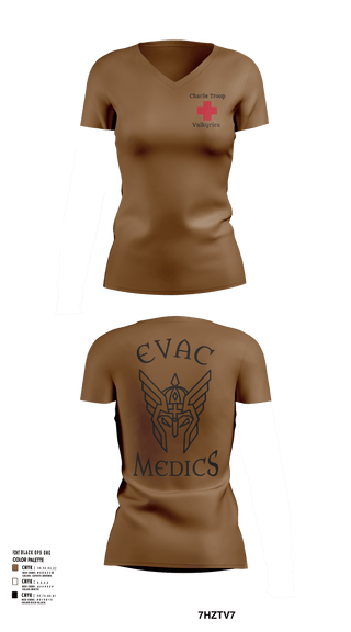 Womens Short Sleeve Vneck Shirt, Evac PLT, RSS, 2CR, , Teamtime, Team time, sublimation, custom sports apparel, team uniforms, spirit wear, spiritwear, sports uniforms, custom shirts, team store, custom team store, fundraiser sports, apparel fundraiser