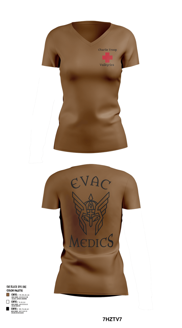 Womens Short Sleeve Vneck Shirt, Evac PLT, RSS, 2CR, , Teamtime, Team time, sublimation, custom sports apparel, team uniforms, spirit wear, spiritwear, sports uniforms, custom shirts, team store, custom team store, fundraiser sports, apparel fundraiser