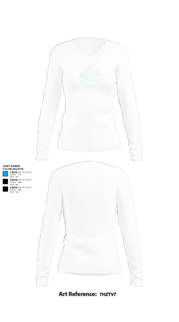 Women's Long Sleeve Vneck Shirt, The Lawn Guy, , Teamtime, Team time, sublimation, custom sports apparel, team uniforms, spirit wear, spiritwear, sports uniforms, custom shirts, team store, custom team store, fundraiser sports, apparel fundraiser