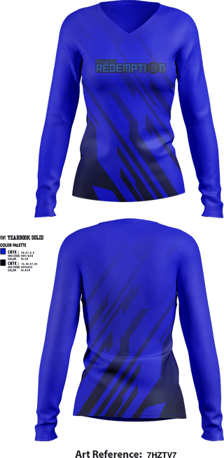 Womens Long Sleeve Vneck Shirt 1, Midwest Redemption, Spirit Store, Teamtime, Team time, sublimation, custom sports apparel, team uniforms, spirit wear, spiritwear, sports uniforms, custom shirts, team store, custom team store, fundraiser sports, apparel fundraiser