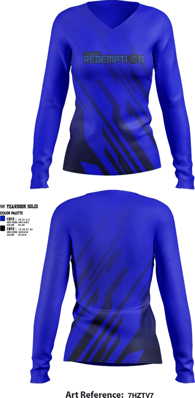 Midwest Redemption 43658084 Women's Long Sleeve V-neck Shirt -1 1