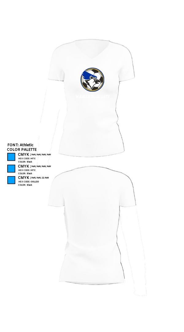 Women's Short Sleeve Vneck Shirt, waseca bluejays, Men's Soccer, Teamtime, Team time, sublimation, custom sports apparel, team uniforms, spirit wear, spiritwear, sports uniforms, custom shirts, team store, custom team store, fundraiser sports, apparel fundraiser