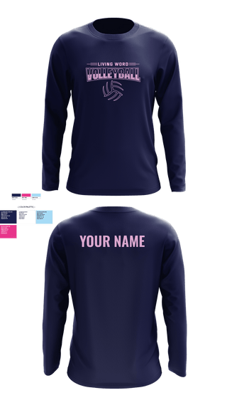 Long Sleeve Performance Shirt, Living Word Academy Volleyball, Women's Volleyball, Teamtime, Team time, sublimation, custom sports apparel, team uniforms, spirit wear, spiritwear, sports uniforms, custom shirts, team store, custom team store, fundraiser sports, apparel fundraiser