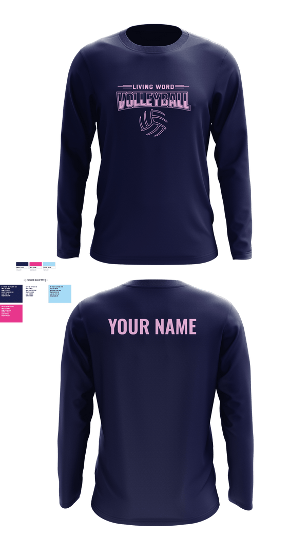Long Sleeve Performance Shirt, Living Word Academy Volleyball, Women's Volleyball, Teamtime, Team time, sublimation, custom sports apparel, team uniforms, spirit wear, spiritwear, sports uniforms, custom shirts, team store, custom team store, fundraiser sports, apparel fundraiser