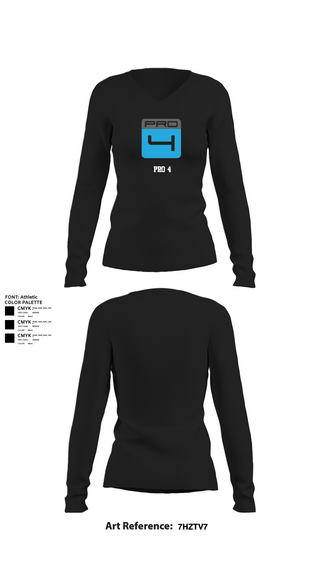 Womens Long Sleeve Vneck Shirt, Pro 4, , Teamtime, Team time, sublimation, custom sports apparel, team uniforms, spirit wear, spiritwear, sports uniforms, custom shirts, team store, custom team store, fundraiser sports, apparel fundraiser