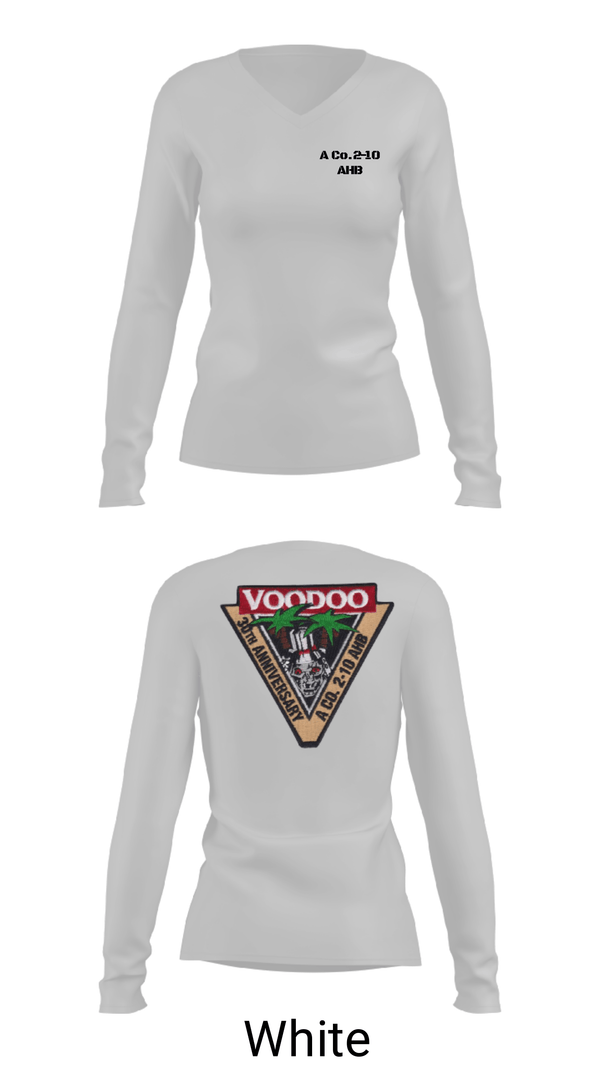 Women's Long Sleeve Vneck Shirt, A Co.2-10 AHB, , Teamtime, Team time, sublimation, custom sports apparel, team uniforms, spirit wear, spiritwear, sports uniforms, custom shirts, team store, custom team store, fundraiser sports, apparel fundraiser