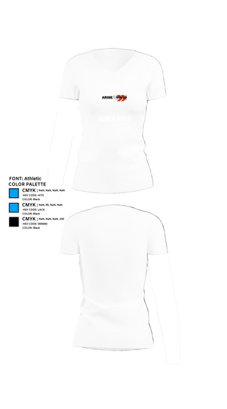 Womens Short Sleeve Vneck Shirt, Arise N Build, , Teamtime, Team time, sublimation, custom sports apparel, team uniforms, spirit wear, spiritwear, sports uniforms, custom shirts, team store, custom team store, fundraiser sports, apparel fundraiser