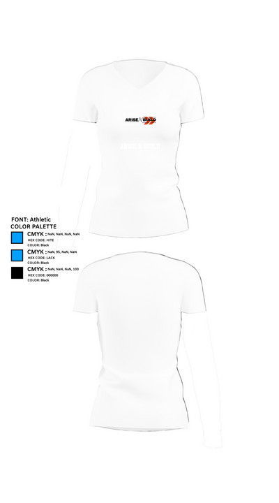 Arise N Build 35818845 Women's Short Sleeve V-neck Shirt - 18