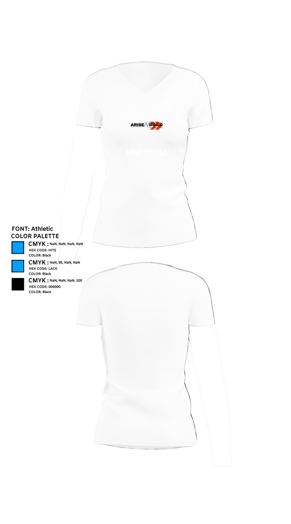 Womens Short Sleeve Vneck Shirt, Arise N Build, , Teamtime, Team time, sublimation, custom sports apparel, team uniforms, spirit wear, spiritwear, sports uniforms, custom shirts, team store, custom team store, fundraiser sports, apparel fundraiser