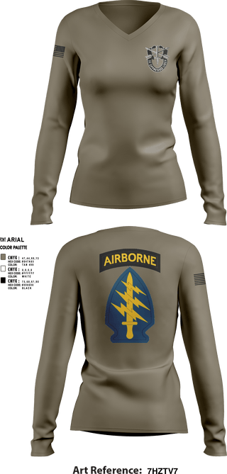 Women's Long Sleeve Vneck Shirt, 20th group, Army, Teamtime, Team time, sublimation, custom sports apparel, team uniforms, spirit wear, spiritwear, sports uniforms, custom shirts, team store, custom team store, fundraiser sports, apparel fundraiser