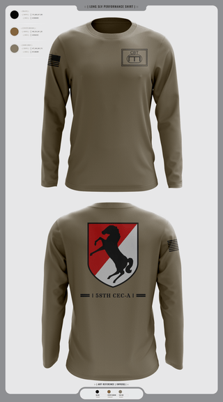 Long Sleeve Performance Shirt, 58th CEC-A, Army, Teamtime, Team time, sublimation, custom sports apparel, team uniforms, spirit wear, spiritwear, sports uniforms, custom shirts, team store, custom team store, fundraiser sports, apparel fundraiser