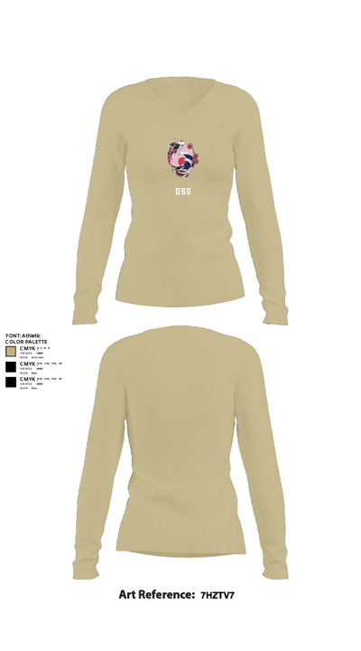 DSU 46178444 Women's Long Sleeve V-neck Shirt - 82